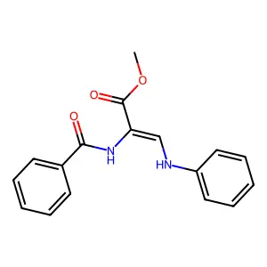 2-Propenoic acid, 2-(benzoylamino)-3-(phenylamino)-, methyl ester structure