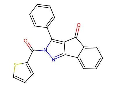 3-Phenyl-2-(thiophene-2-carbonyl)indeno[1,2-c]pyrazol-4-one structure
