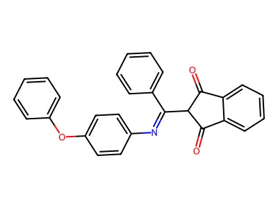 2-[[(4-phenoxyphenyl)imino](phenyl)methyl]-1H-indene-1,3(2H)-dione structure