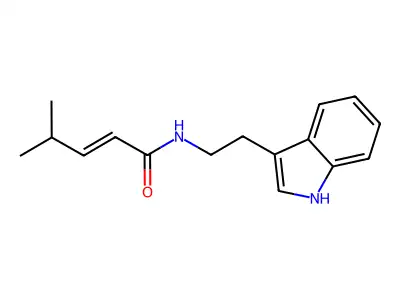 N-[2-(1H-indol-3-yl)ethyl]-4-methylpent-2-enamide structure