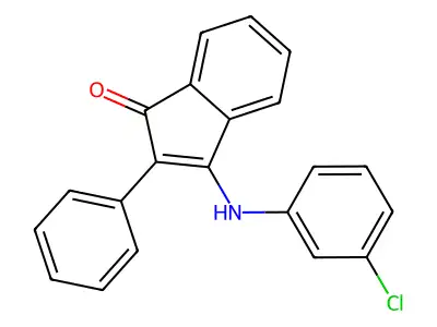 3-((3-Chlorophenyl)amino)-2-phenylinden-1-one structure