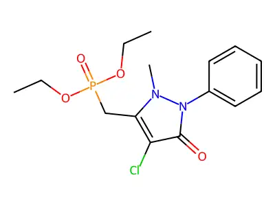 4-Chloro-5-(diethoxyphosphorylmethyl)-1-methyl-2-phenylpyrazol-3-one structure