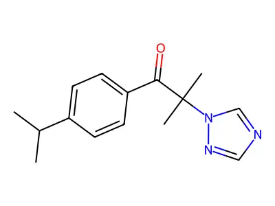 2-methyl-1-[4-(propan-2-yl)phenyl]-2-(1H-1,2,4-triazol-1-yl)propan-1-one structure
