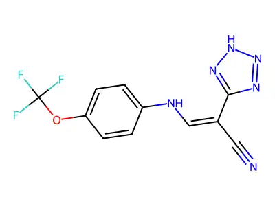 2-(2H-1,2,3,4-tetrazol-5-yl)-3-{[4-(trifluoromethoxy)phenyl]amino}prop-2-enenitrile structure