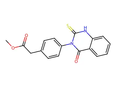 Methyl 4-(2-mercapto-4(3H)-quinazolon-3-yl)phenylacetate structure