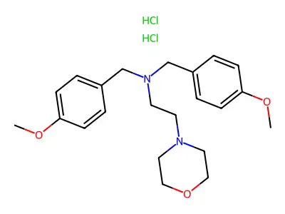 Morpholine, 4-(2-(bis(p-methoxybenzyl)amino)ethyl)-, dihydrochloride structure