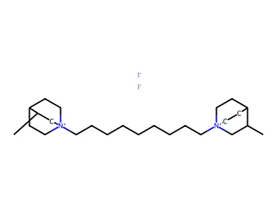 Quinuclidinium, 1,1'-nonamethylenebis(3-methyl-, diiodide structure