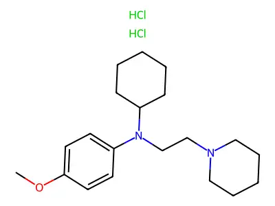Piperidine, 1-(2-(N-cyclohexyl-p-anisidino)ethyl)-, dihydrochloride structure