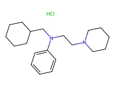 Piperidine, 1-(2-(N-(cyclohexylmethyl)anilino)ethyl)-, monohydrochloride structure