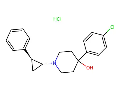 4-Piperidinol, 4-(p-chlorophenyl)-1-(2-phenylcyclopropyl)-(E)- structure