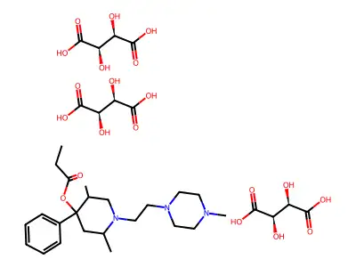 4-Piperidinol, 2,5-dimethyl-1-(2-(4-methyl-1-piperazinyl)ethyl)-4-phenyl-, propionate (ester),tritartrate, dihydrate structure