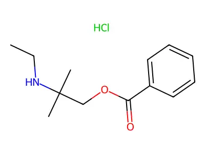 1-Propanol, 2-(ethylamino)-2-methyl-, benzoate (ester), hydrochloride structure