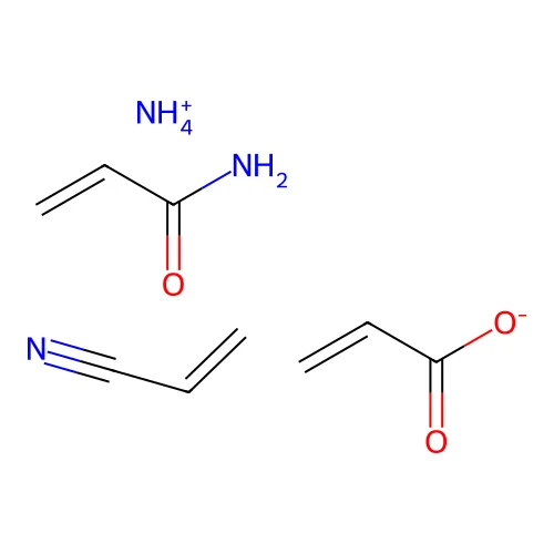 Azanium;prop-2-enamide;prop-2-enenitrile;prop-2-enoate structure
