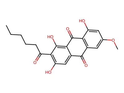 Anthraquinone, 2-hexanoyl-1,3,8-trihydroxy-6-methoxy- structure