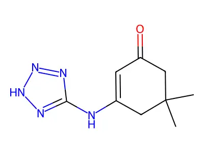 5,5-dimethyl-3-(2H-tetrazol-5-ylamino)cyclohex-2-en-1-one structure
