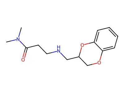 Propionamide, 3-(((1,4-benzodioxan-2-yl)methyl)amino)-N,N-dimethyl- structure