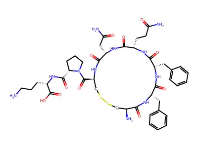 vasopressin, 9-des-Gly-(2-Phe-8-Orn)- structure