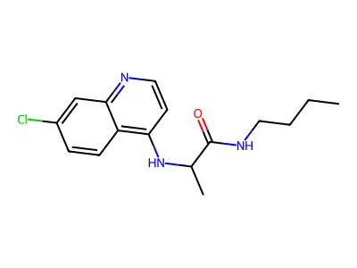 Propionamide, N-butyl-2-(7-chloro-4-quinolylamino)- structure