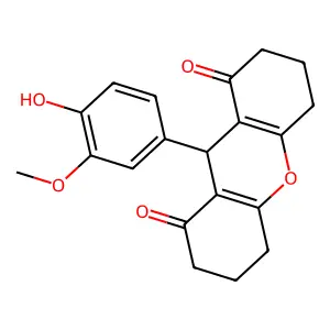9-(4-hydroxy-3-methoxyphenyl)-3,4,5,6,7,9-hexahydro-1H-xanthene-1,8(2H)-dione structure