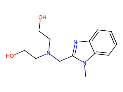 2-[2-Hydroxyethyl-[(1-methylbenzimidazol-2-yl)methyl]amino]ethanol structure