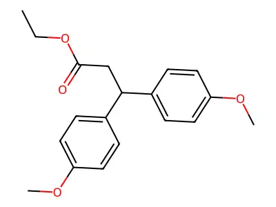 3,3-Bis-(4-methoxy-phenyl)-propionic acid ethyl ester structure