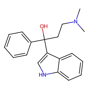 Indole-3-methanol, alpha-(2-(dimethylamino)ethyl)-alpha-phenyl- structure