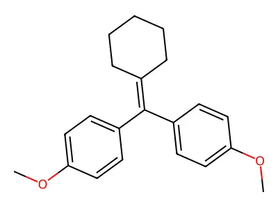 1-(Cyclohexylidene(4-methoxyphenyl)methyl)-4-methoxybenzene structure