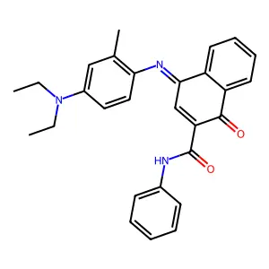 2-Phenylcarbamoyl-1,4-naphthoquinone-4-(4-diethylamino-2-methylphenyl)imine structure