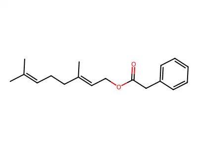 3,7-Dimethylocta-2,6-dienyl 2-phenylacetate structure
