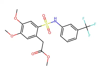 Methyl 2-(4,5-dimethoxy-2-{[3-(trifluoromethyl)phenyl]sulfamoyl}phenyl)acetate structure