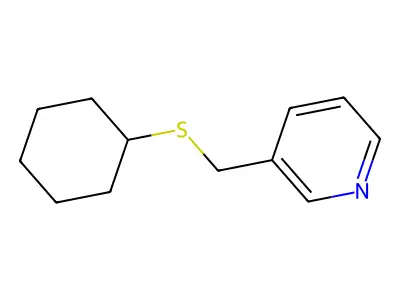 Pyridine, 3-((cyclohexylthio)methyl)- structure