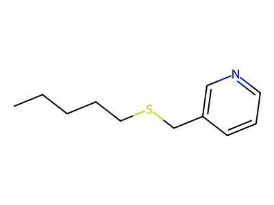 Pyridine, 3-((pentylthio)methyl)- structure