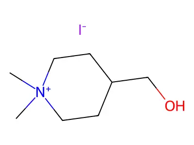 Piperidinium, 1,1-dimethyl-4-(hydroxymethyl)-, iodide structure