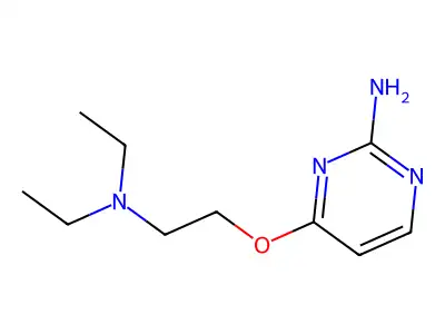 Pyrimidine, 2-amino-4-(2-diethylaminoethoxy)- structure