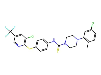 (4-(5-CHLORO-2-METHYLPHENYL)PIPERAZINYL)((4-(3-CHLORO-5-(TRIFLUOROMETHYL)(2-PYRIDYLTHIO))PHENYL)AMINO)METHANE-1-THIONE structure