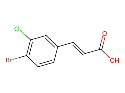 (2E)-3-(4-bromo-3-chlorophenyl)prop-2-enoic acid structure