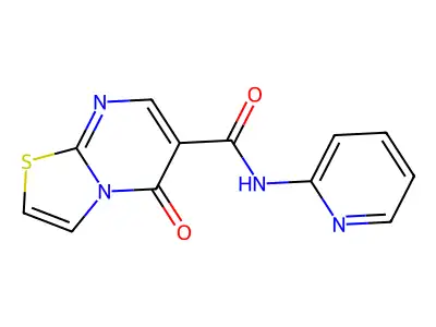 5-oxo-N-(pyridin-2-yl)-5H-[1,3]thiazolo[3,2-a]pyrimidine-6-carboxamide structure