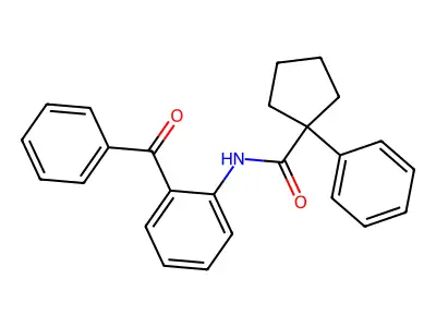 N-(2-benzoylphenyl)-1-phenylcyclopentane-1-carboxamide structure