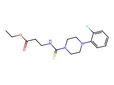 Ethyl 3-{[4-(2-fluorophenyl)piperazine-1-carbothioyl]amino}propanoate structure