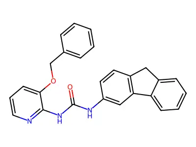 1-(9H-fluoren-3-yl)-3-(3-phenylmethoxypyridin-2-yl)urea structure