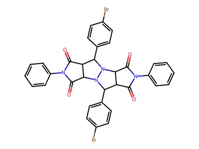 5,10-bis(4-bromophenyl)-2,7-diphenyltetrahydropyrrolo[3,4-c]pyrrolo[3',4':4,5]pyrazolo[1,2-a]pyrazole-1,3,6,8(2H,3aH,5H,7H)-tetrone structure