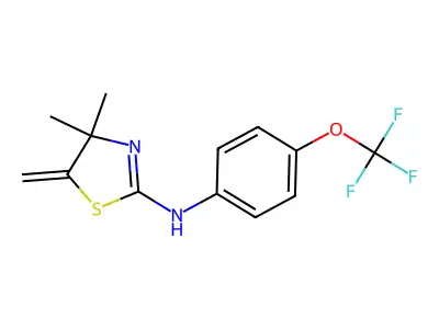 4,4-dimethyl-5-methylidene-N-[4-(trifluoromethoxy)phenyl]-1,3-thiazol-2-amine structure