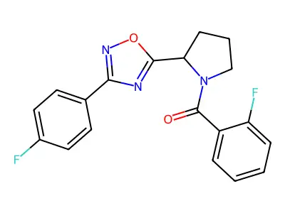 5-[1-(2-Fluorobenzoyl)pyrrolidin-2-yl]-3-(4-fluorophenyl)-1,2,4-oxadiazole structure