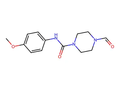 4-formyl-N-(4-methoxyphenyl)piperazine-1-carboxamide structure