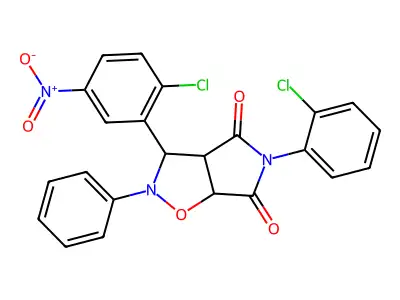 3-(2-chloro-5-nitrophenyl)-5-(2-chlorophenyl)-2-phenyldihydro-2H-pyrrolo[3,4-d][1,2]oxazole-4,6(3H,5H)-dione structure