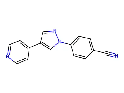 4-(4-(Pyridin-4-yl)-1H-pyrazol-1-yl)benzonitrile structure