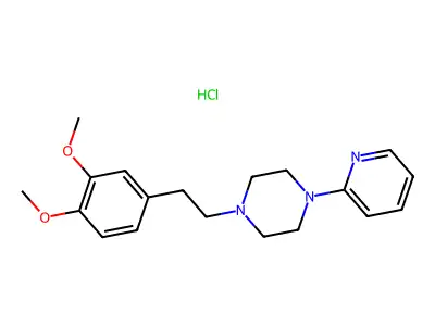 Piperazine, 1-(3,4-dimethoxyphenethyl)-4-(2-pyridyl)-, hydrochloride structure