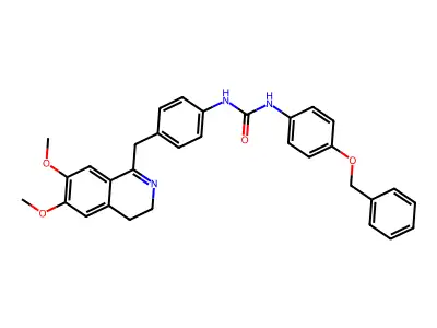 1-(4-((6,7-DIMETHOXY(3,4-DIHYDROISOQUINOLYL))METHYL)PHENYL)-3-(4-(PHENYLMETHOXY)PHENYL)UREA structure