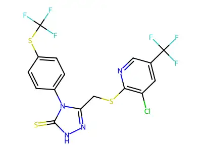 3-((3-CHLORO-5-(TRIFLUOROMETHYL)(2-PYRIDYLTHIO))METHYL)-4-(4-(TRIFLUOROMETHYLTHIO)PHENYL)-1,2,4-TRIAZOLINE-5-THIONE structure