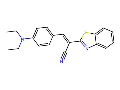 (E)-2-(1,3-benzothiazol-2-yl)-3-[4-(diethylamino)phenyl]prop-2-enenitrile structure
